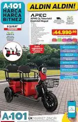 APEC APM5 ÜÇ TEKERLEKLİ ELEKTRİKLİ MOPED VOLTA APEC APM5 ÜÇ TEKERLEKLİ ELEKTRİKLİ MOPED VOLTA